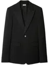 Burberry Cotton Blend Tailored Jacket In Black