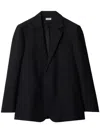 Burberry Check Wool Tailored Jacket In Black