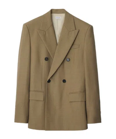 Burberry Wool Tailored Jacket In Linden/mountain