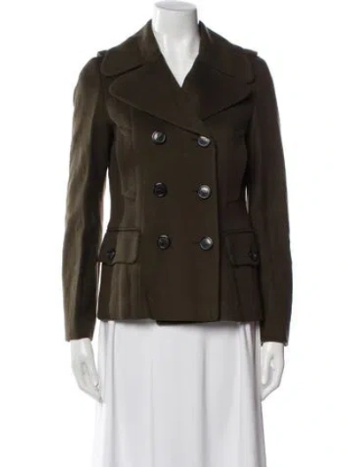 Pre-owned Burberry Wool Blazer In Green
