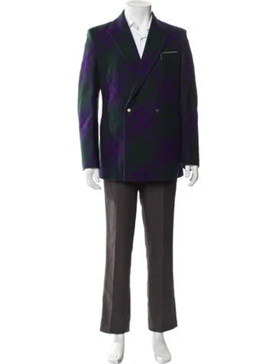 Pre-owned Burberry Wool Blazer W/ Tags In Blue