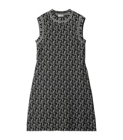 Burberry Wool-blend B Charm Mini Dress In Black