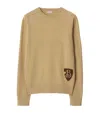 Burberry B Shield Wool Blend Sweater In Sand