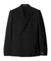 Burberry Wool Silk Tailored Jacket In Black