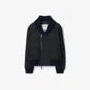 Burberry Wool Blend Bomber Jacket In Black