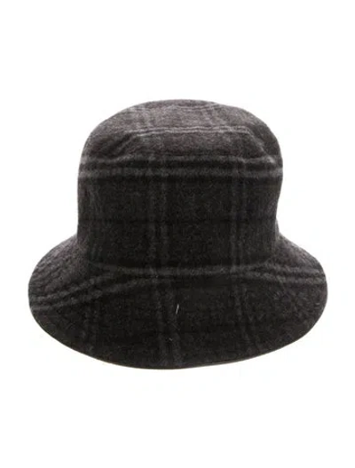 Pre-owned Burberry Wool Blend Bucket Hat In Gray