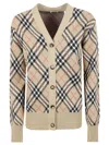 Burberry Wool Blend Cardigan In Neutral