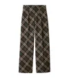 Burberry Brown Check Wool Tailored Cargo Pants In Black