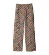 Burberry Tailored Wool Blend Trousers With Nova Check Pattern In Neutrals