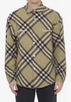 Burberry Wool Blend Checked Overshirt In Multi
