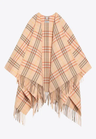 Burberry Wool-blend Checked Poncho