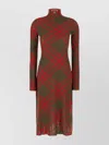 Burberry Ered Wool Blend Midi Dress In Red