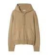 Burberry Wool-blend Embroidered-logo Hoodie In Neutrals