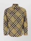 Burberry Check Wool Blend Overshirt In Brown