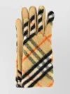 Burberry Wool Blend Gloves With Embroidered Leather Palm