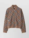 Burberry Check Print Wool Blend Harrington Jacket