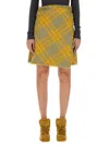 Burberry Woman Mini Skirt Yellow Size S Wool In Yellow