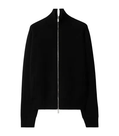 Burberry Black Mirrored Horse Wool Blend Track Jacket