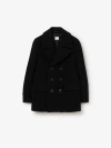 Burberry Wool Blend Pea Coat In Black