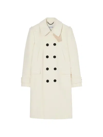 Burberry Wool Blend Pea Coat In Black