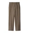 Burberry Wool-blend Pinstripe Trousers In Brown