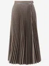 Burberry Wool Mohair Maxi Kilt In Grey