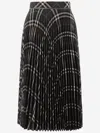 BURBERRY WOOL BLEND PLEATED SKIRT