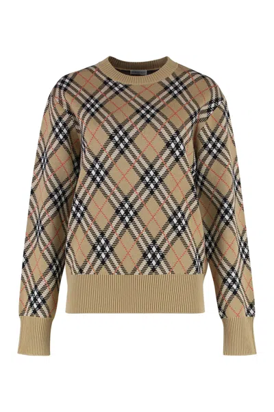 Burberry Wool Blend Pullover In Brown