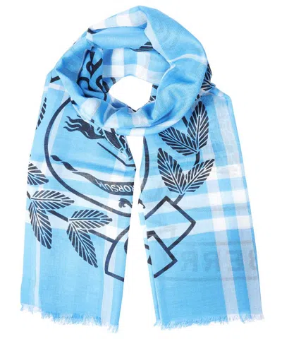 Burberry Wool Blend Scarf In Blue