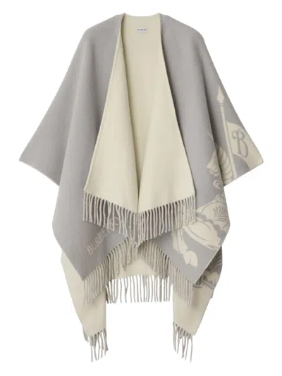 Burberry Wool Blend Scarf In Gray