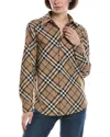 Burberry Ered Wool Blend Shirt In Brown