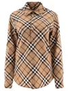 Burberry Wool Blend Shirt With Check Motif Shirts Beige In Neutral