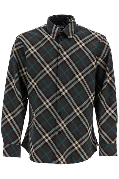 Burberry Checked Button-up Shirt In Grey