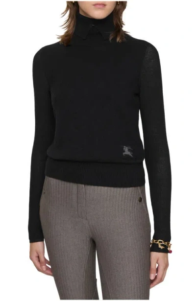 Burberry Wool Blend Sweater In Black