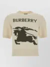 Burberry Wool Blend Sweater Crew Neck Graphic In Neutral