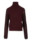 Burberry Wool Blend Sweater Knitwear Bordeaux In Burgundy