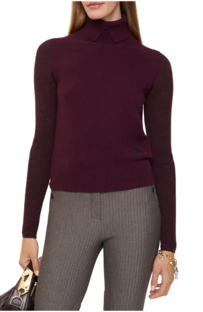 Burberry Wool Blend Sweater In Purple