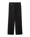 Burberry Suit Pants In Navy Blue Wool. Straight-leg Cut. Zippered Closure And Belt Clip. In Black