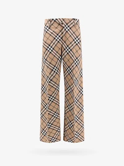 Burberry Check Wool Blend Tailored Trousers In Multi
