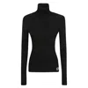 Burberry Wool Blend Turtleneck Pullover In Black