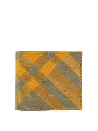 BURBERRY WOOL BLEND WALLET WITH CHECK MOTIF