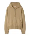 Burberry Wool-blend Embroidered-logo Hoodie In Nude