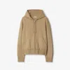 Burberry Wool-blend Embroidered-logo Hoodie In Sand