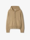 Burberry Wool-blend Embroidered-logo Hoodie In Sand