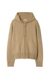Burberry Wool-blend Embroidered-logo Hoodie In Sand