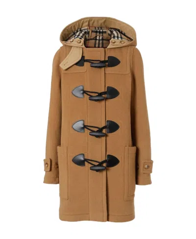 Burberry Wool-blended Coat In Brown