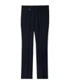 Burberry Suit Pants In Navy Blue Wool. Straight-leg Cut. Zippered Closure And Belt Clip. In Black