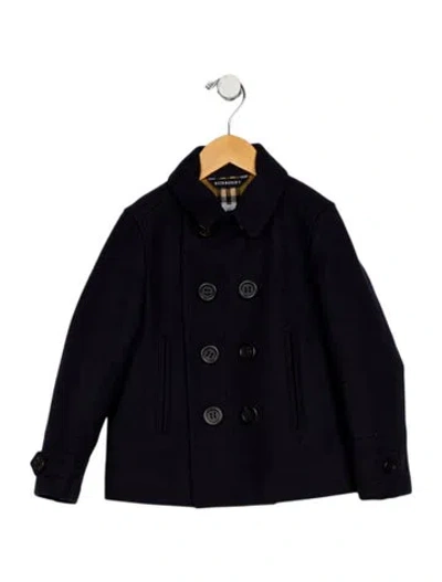 Pre-owned Burberry Babies' Wool Blue Jacket With Button Closure
