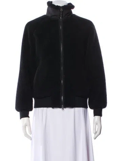 Pre-owned Burberry Wool Bomber Jacket In Black