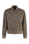 Burberry Linden Check Wool Blend Harrington Jacket In Beige